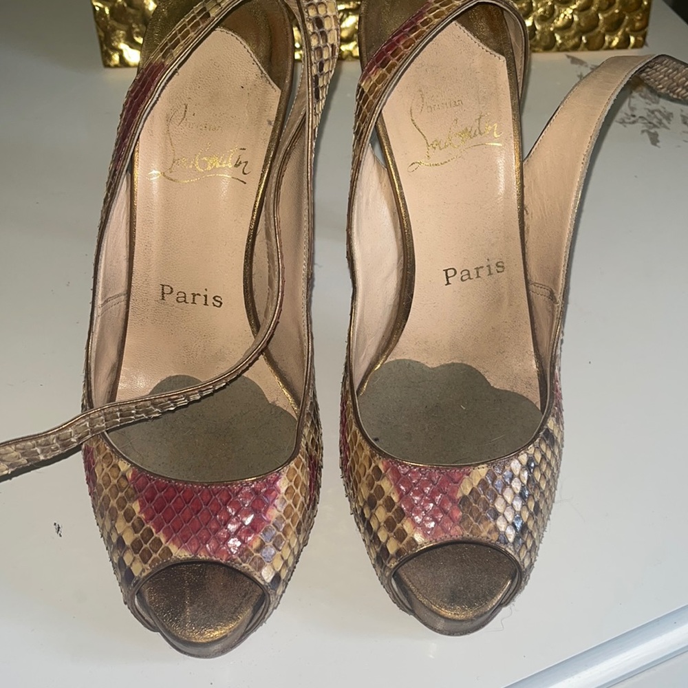 Christian louboutin snakeskin platforms